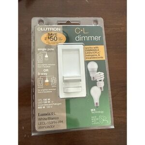 New Sealed Lutron LECL-153PH-WH 120V Dimmer‎ Switch